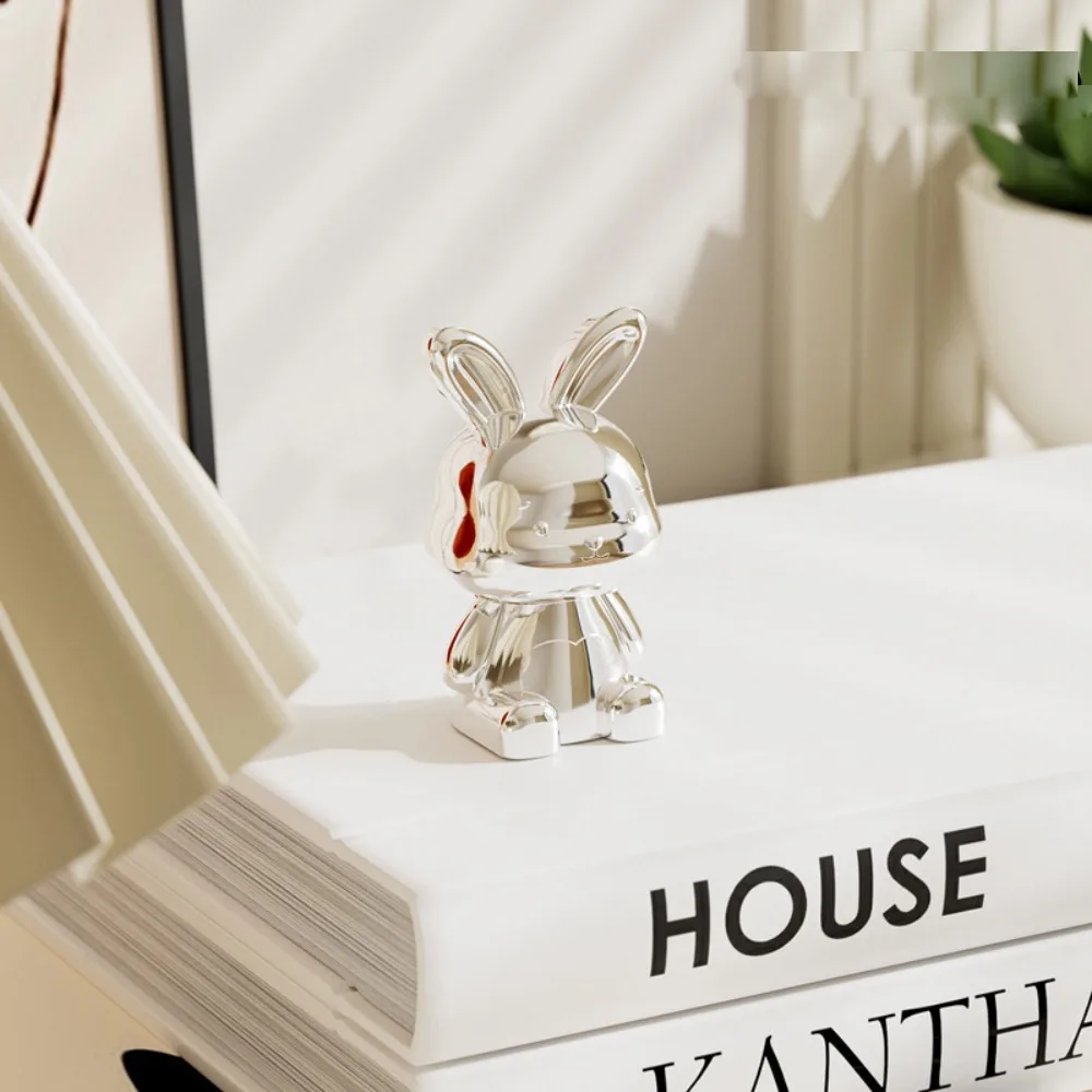 Cartoon Rabbit Decorative Ornaments Long Eared Rabbit Cute Car Interior Decoration Electroplating Eco-friendly Plastic