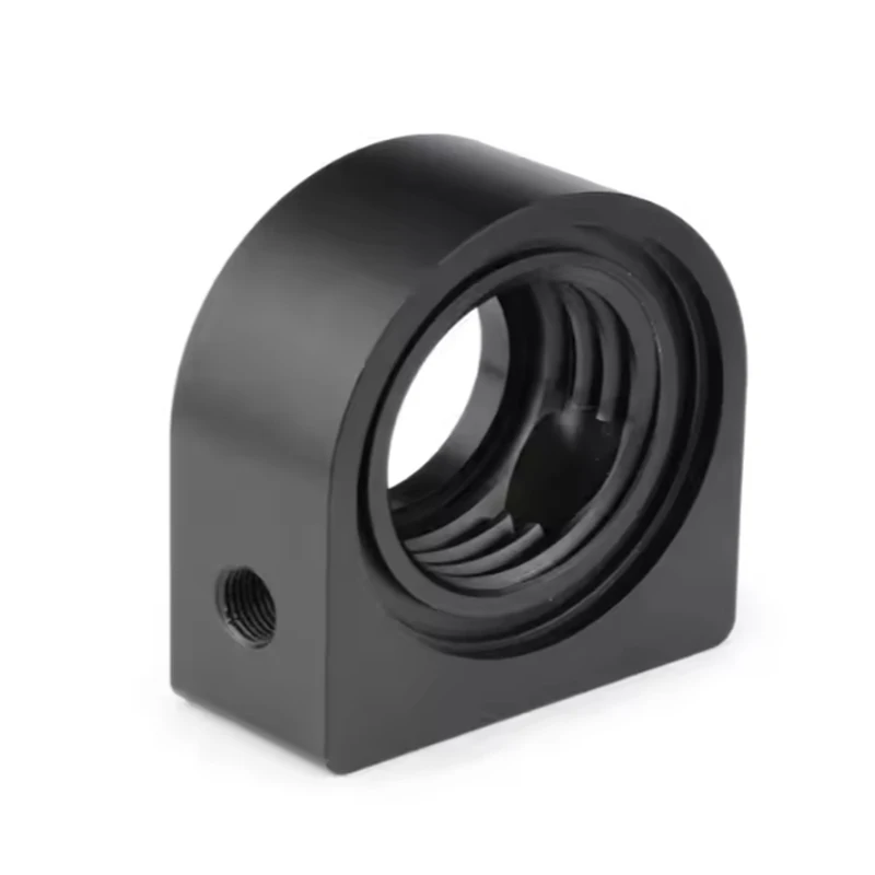 

Custom CNC Machined Shaft Support Black Anodized Aluminum Bracket Load-Bearing Positioning Parts
