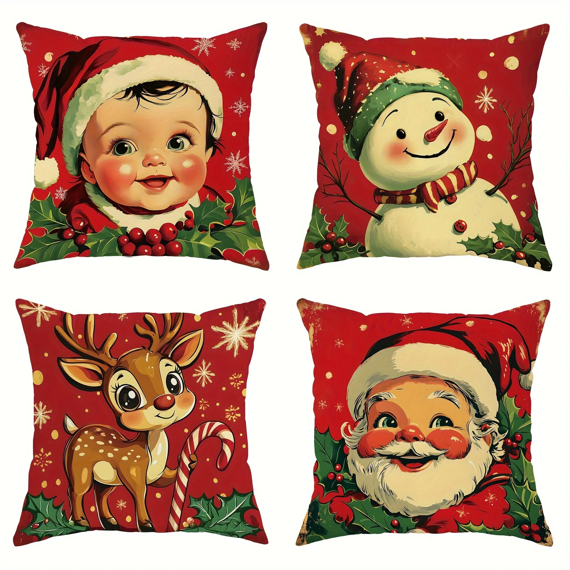 

Christmas decoration pillowcase Santa Claus Snowman child pillow cover Sofa cushion suite room home improvement gift for friends