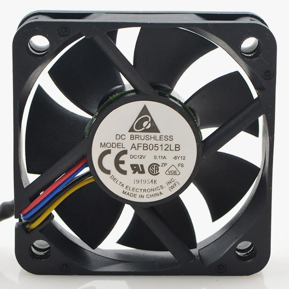 

1pcs AFB0512LB 12V 0.11A Double ball bearing fan 5015 50mm 50x50x15mm 4 wire 4pin mute cooling fan for delta