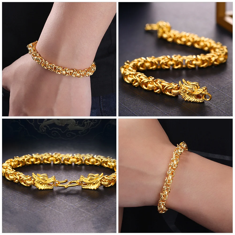 

Womens Retro Dragon Bone Bracelet Lightweight Metal Bracelet Fashionable New Year Wrist Jewelry Bracelets for Women