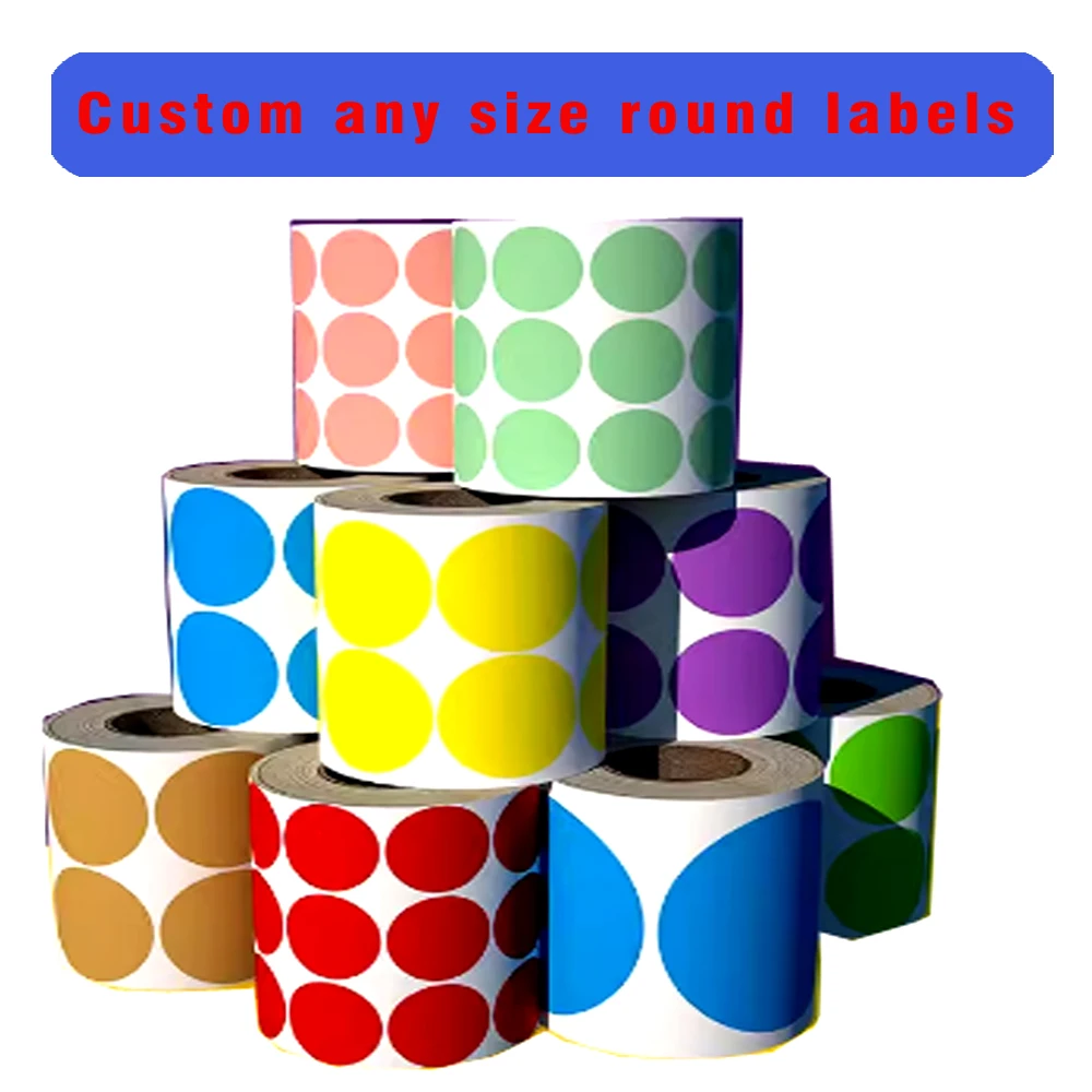 500PCS Custom Color Round Labels Coding Circle Dots Sticker DIY Your Own Need Size Tag Adhesive Handwrite Surface Sticker Labels