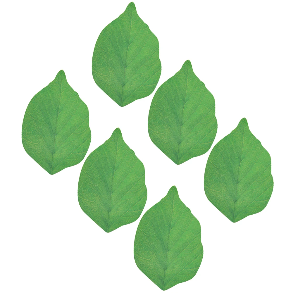 

6 Sets Leaf Shaped Green Eye Protection Study Memo Pads Office Supplies Student Bookmark Reusable No Residue Note