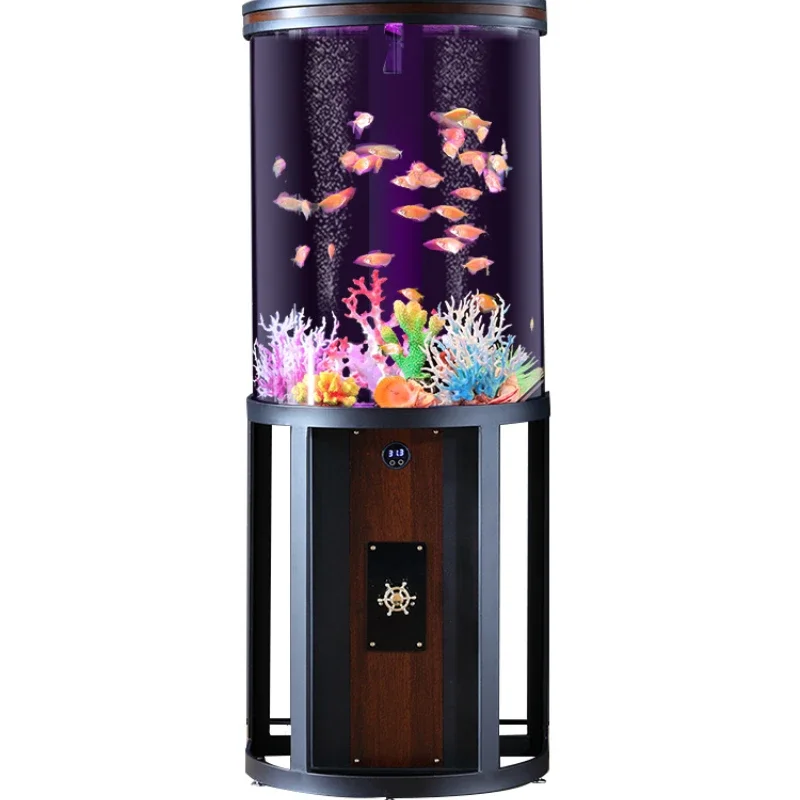 XL semi-circular fish tank living room small smart lazy water-free acrylic tank aquarium