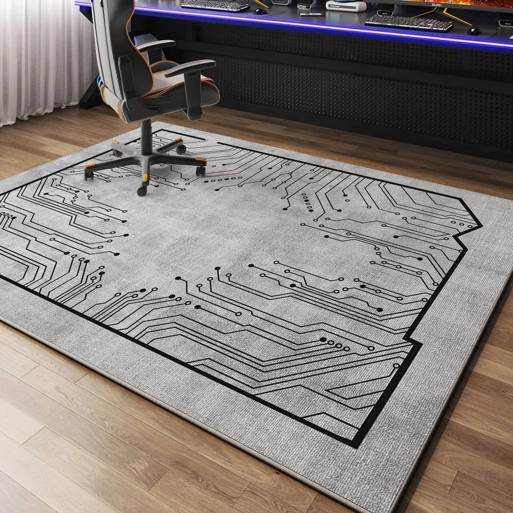 VIKAMA Luxury Casual Gaming Room Carpet Quiet Bedroom Office Chair Mat Non-Slip Floor Mat for Male Dormitory Home Decoration