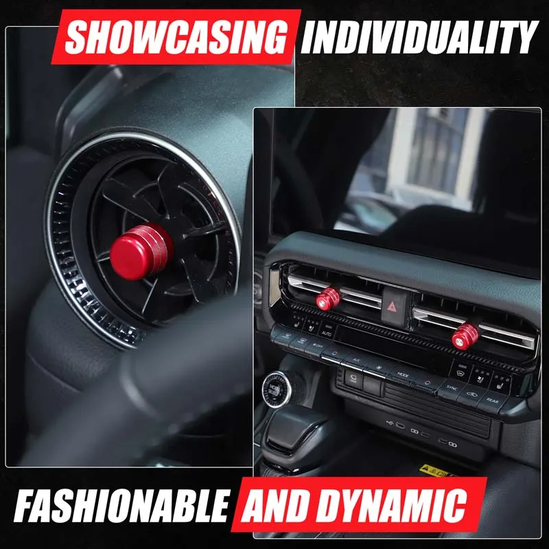 

Aluminum Alloy Red For Toyota Land Cruiser Prado 250 LC250 2024+ Car Front Exit Air Outlet Adjustment Rod Cover Car Accessories