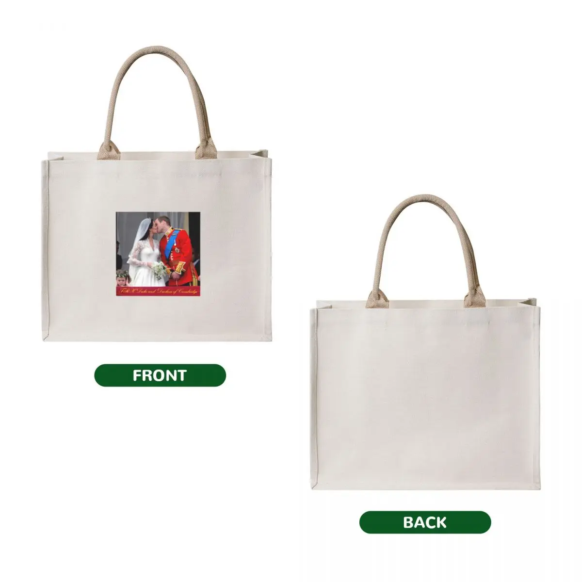 Duke and Duchess of Cambridge Wedding - Prince and Princess of Wales Tote Bag tote bag custom tote bag screen Cloth