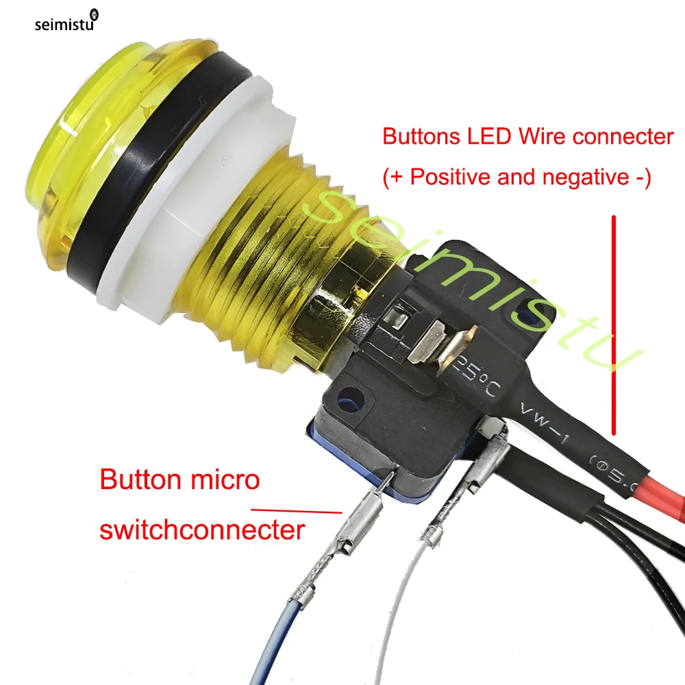 10 stücke LED Arcade Spiel Push Button 5 V 12 v Led Licht Beleuchtete Blub Transparent Mit Mikroschalter Für arcade Spiel DIY TEILE – Detail 3