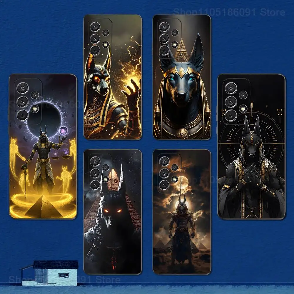 

Anubis God Art Egyptian Case For Samsung S22,S25,Ultra,S24,S23,FE,S20,S10,Plus,S21,S9,Lite,Soft Silicone Black