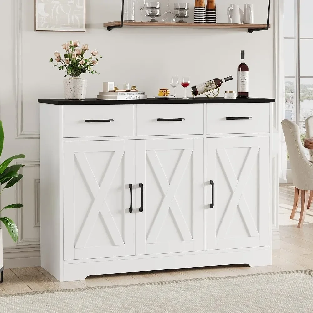 Buffet de ferme moderne, armoire de rangement, portes de grange avec étagères et égouts de proximité