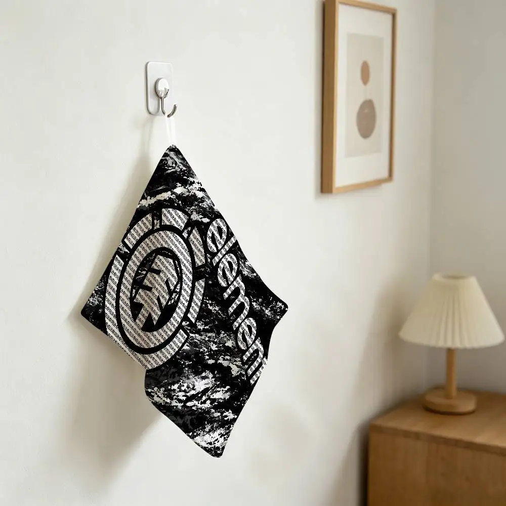 E-Element Skateboard Logo Polyester Cotton Hanging Kitchen Towel, Skin Friendly Hand Wiping Towel For Hotel Cafe Household