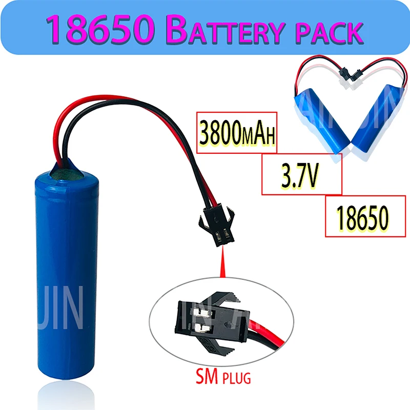 

3.7V 3800mAh 18650 Li-ion Battery For RC Car Q70 Q85 Helicopter Airplanes car Boat Gun Toy 18650 3.7v Battery SM Plug