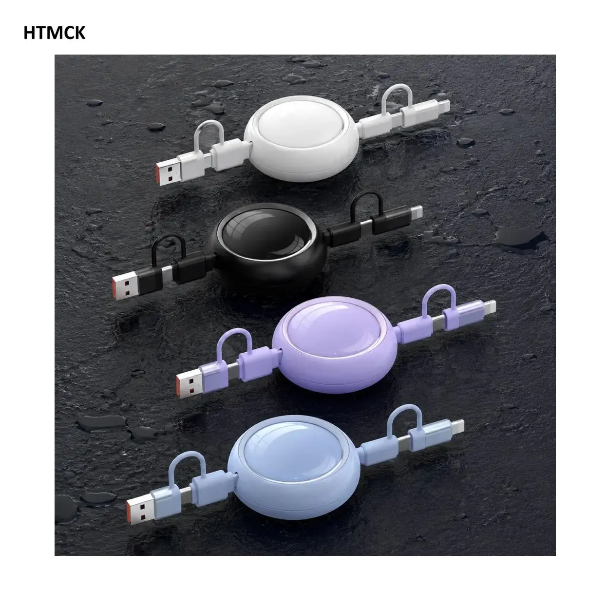 HTMCK 100W Retractable USB Type C Cable Fast Charging USB A To Type C Data Cable for  Iphone Samsung Xiaomi Mobile Phone Wire