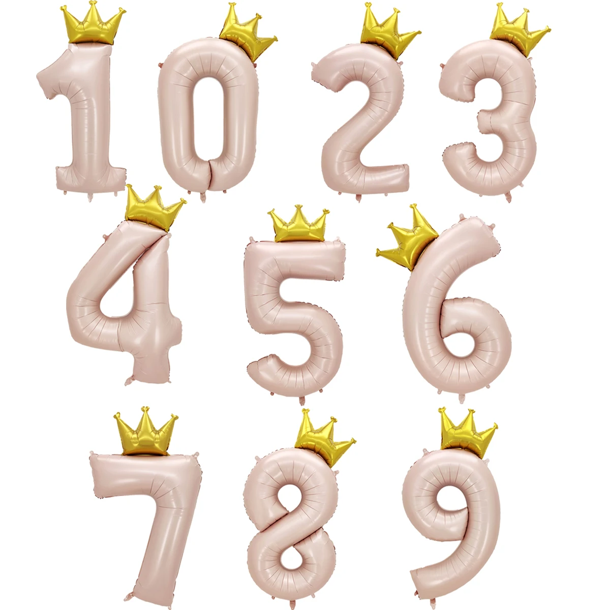 1pc 50inch rosa Krone Nummer Folie Luftballons Prinzessin große Figur Helium Ballon Geburtstags feier Dekorationen Jubiläums dekor
