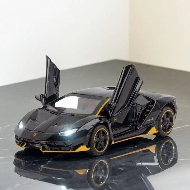 1:32 Lamborghini LP770 750 coche deportivo de aleación modelo Diecasts y vehículos de juguete sonido luz Super Racing elevación cola coche de juguete