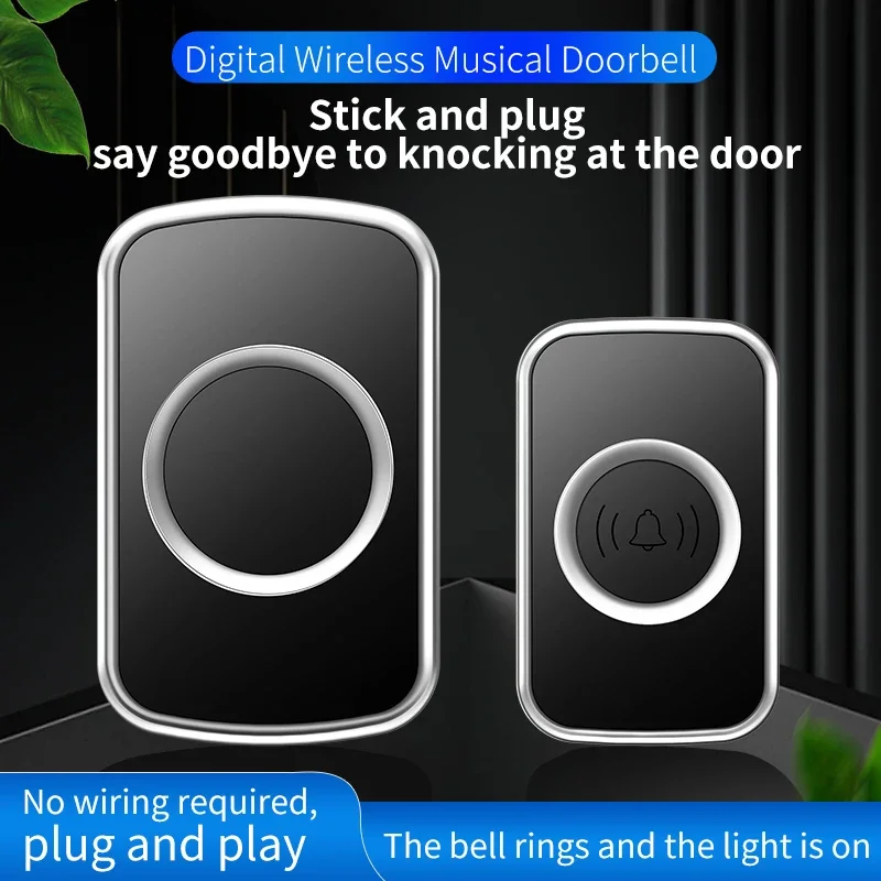 CACAZI Outdoor Wireless Doorbell Set Without Battery Waterproof Button Call Bell EU UK US AU Plug Smart Home Ring Door Bell Hot