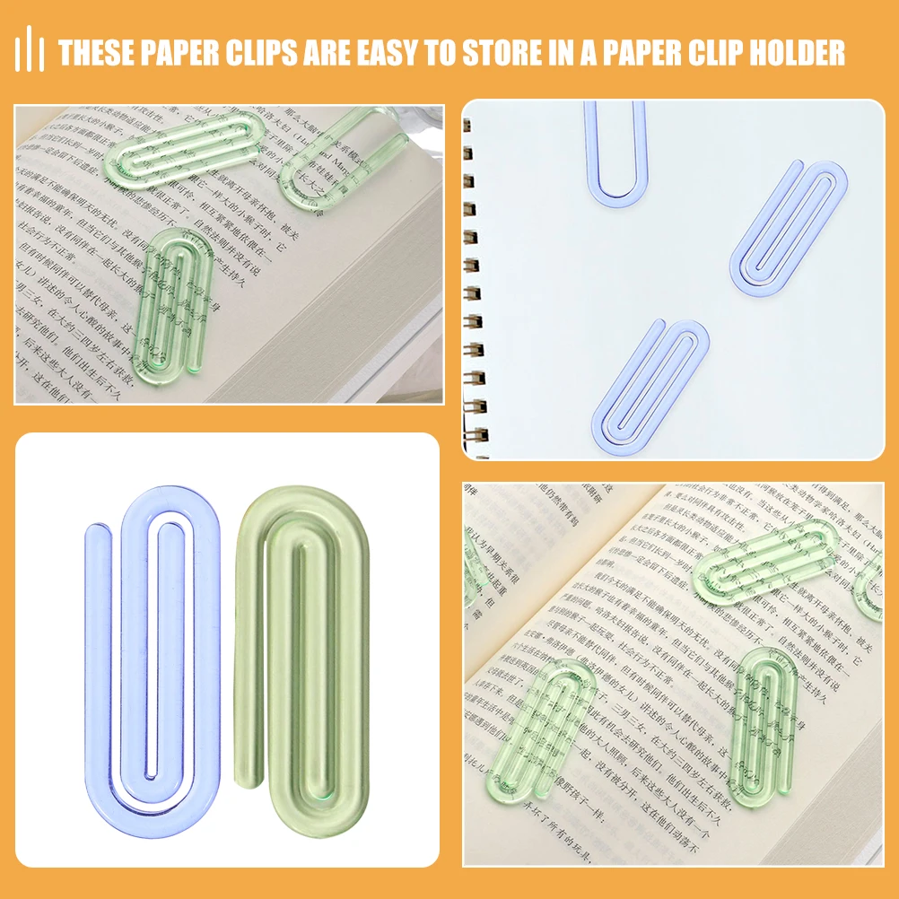 50pcs File Clips Cute Plastic Paperclips Small Document Clamps For Office School Home Study Organization Decorative Stationery