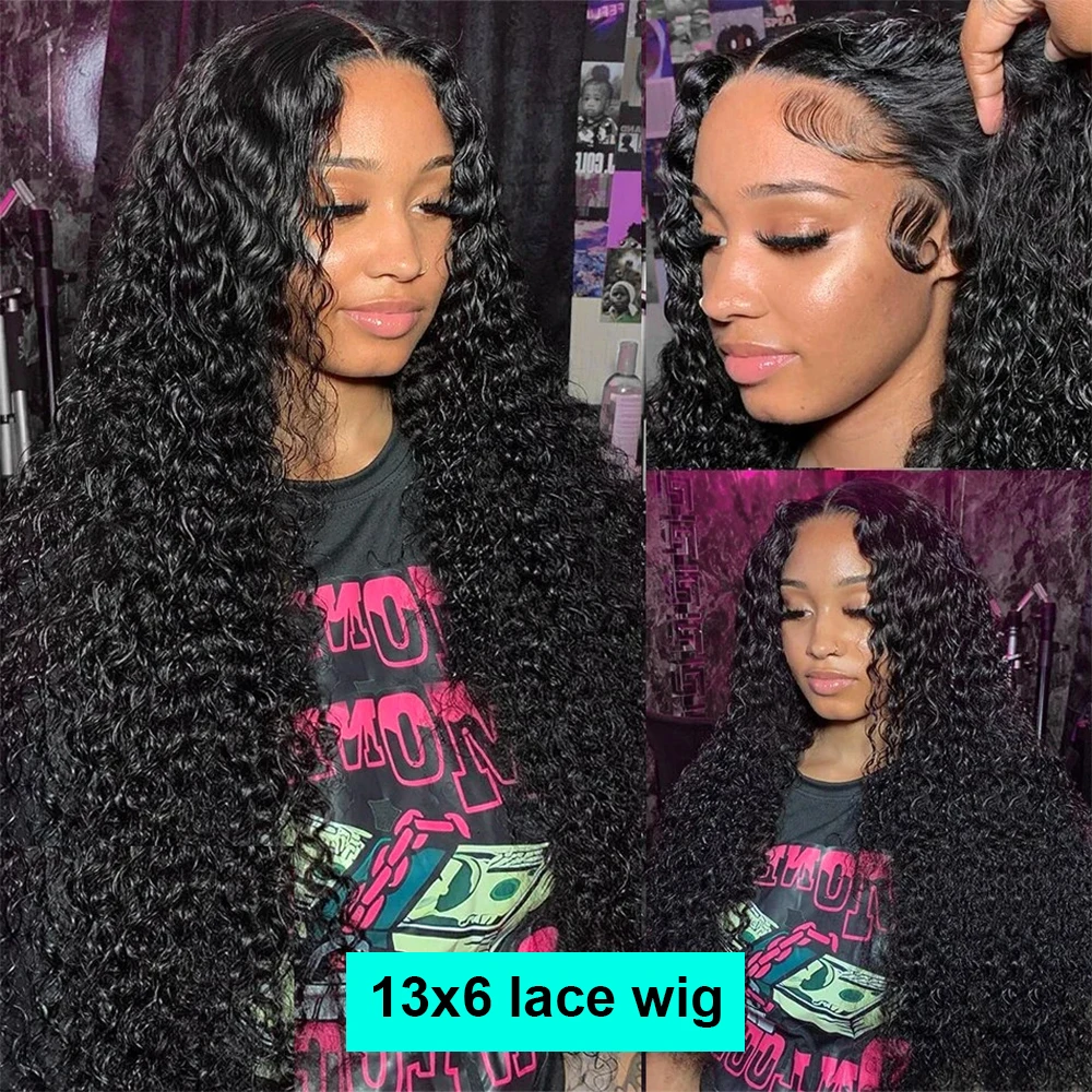 Deep Wave 13x4 Lace Frontal Human Hair Wigs 32Inch Brazilian 13x6 Water Curly Remy Lace Front Wigs Preplucked For Women On Sale