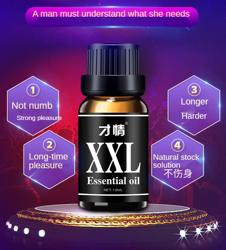 10ML Penis Enlargement Essential Oil Increase XXL Size Erection Plant Extracts Anti-Premature Aphrodisiac for Man Essential Oil