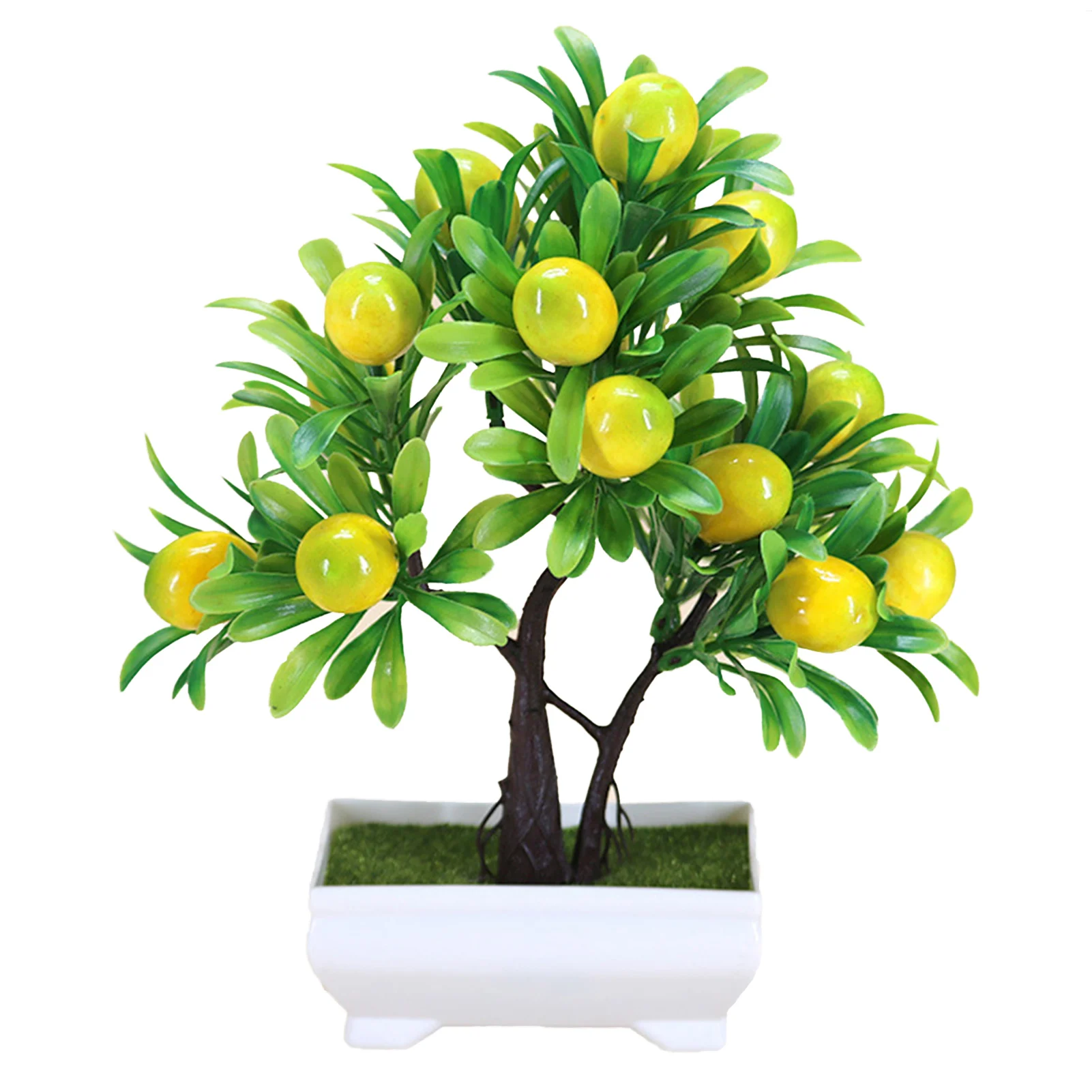 Bonsái Artificial para decoración del hogar, fruta falsa en maceta, naranja, árbol, oficina, jardín, escritorio, fiesta, 1 unidad