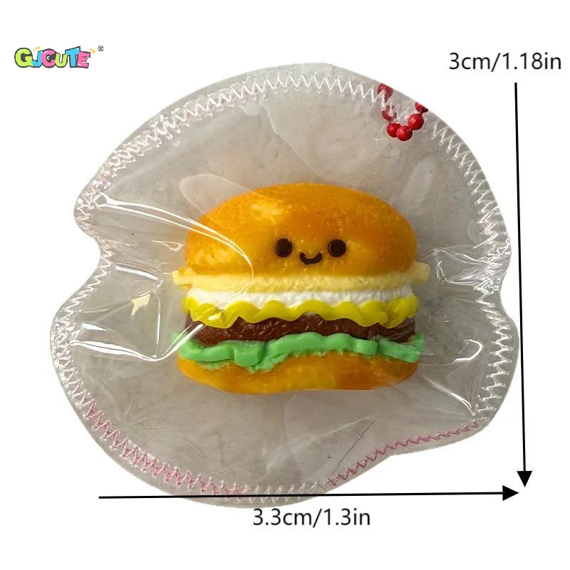 Cute Simulation Toast Bread Squeeze Toy Cartoon Silicone Stress Relief Toy Fun Mini Decompression Slow Rebound Toys Gifts