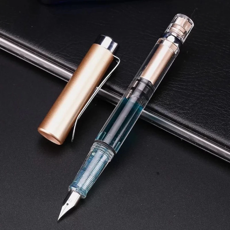 

9 Colors Piston Fountain Pen EF/F Nib Plastic Ink Pen Silver Clip Business PK Majohn JINHAO School Office Supplies Stationery