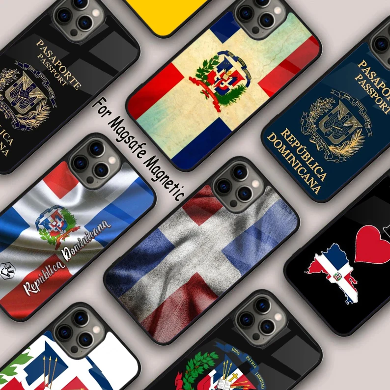 Retro Dominican Republic Flag Protective Magnetic Phone Case For APPLE iPhone 16 14 13 12 11 Pro Max 15 Plus MagSafe Cover