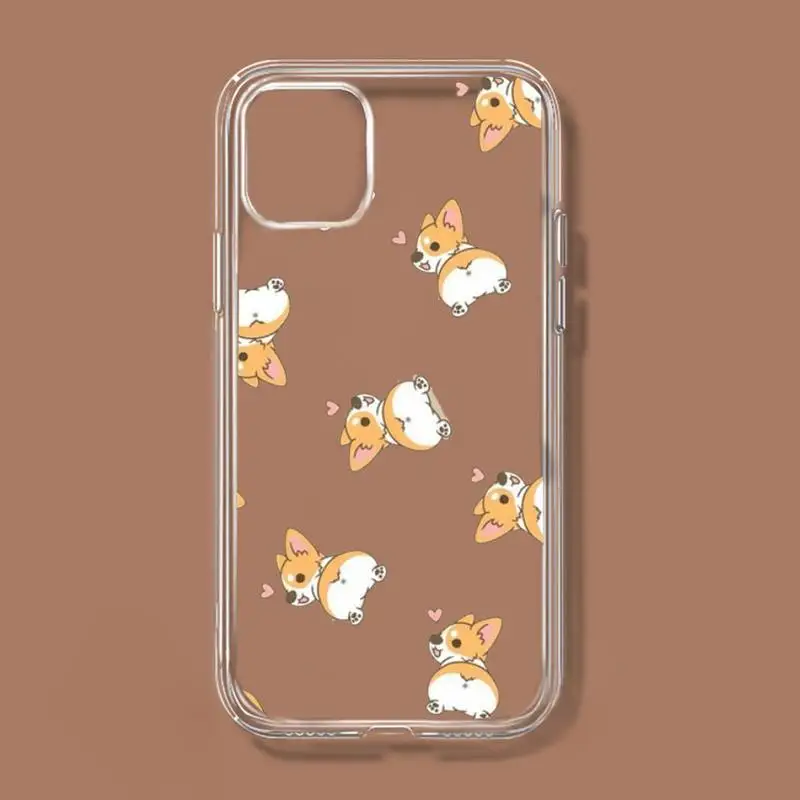 Cute Corgi Butt Animal Puppy Phone Case Transparent soft For iphone 11 13 12 14 pro max mini plus