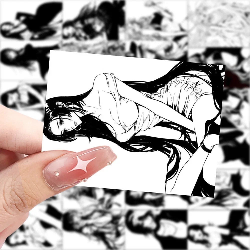 60 black and white beautiful girl creative stickers ins laptop iPad account decoration DIY new waterproof stickers