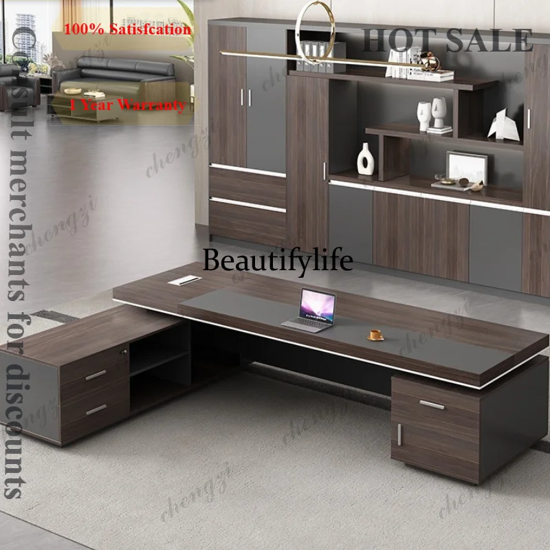 B573 Leadership Boss Office Desk Minimalist Modern President Sleek Office Desk Vintage Design Office Furniture El Escritorio
