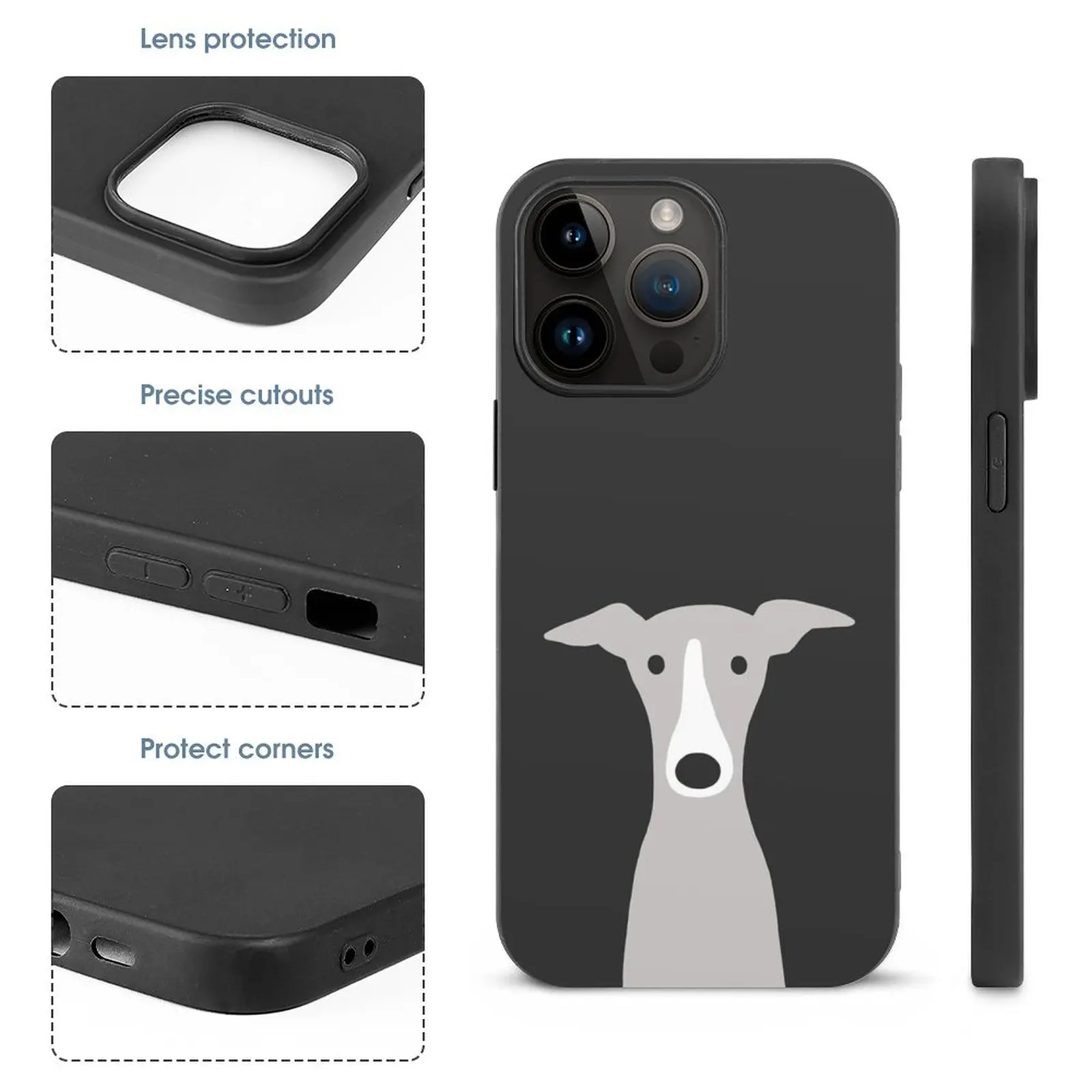 Greyhound Italian Greyhound Cute Whippet Dog Phone Case For Iphone 16 15 14 13 12 11 Plus Pro Max Mini Xr 7 8 Phone Cover