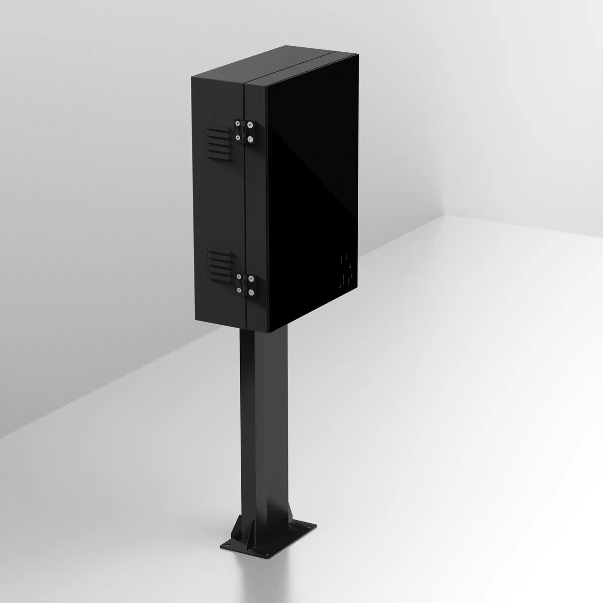 Waterproof Outdoor Enclosure Black Glass Metal Steel Fast Wall-mounted EV Chargers Wall Box for Tesla Electric Cabinets