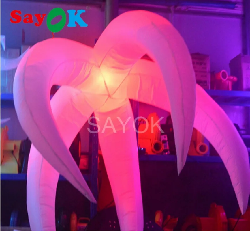 Imagem -03 - Gigante Inflável Iluminação Flor Balão Decoração Led para Party Night Club Eventos Show Decor Sayok-dia. 1.8m