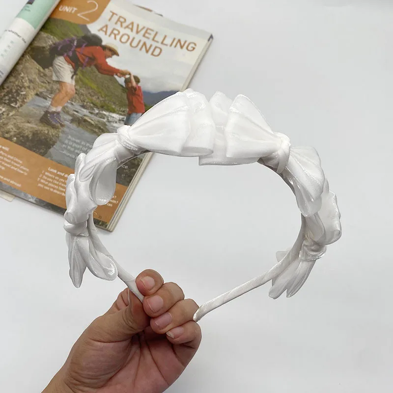 

Korean Fairy Style Hair Band Breathable Mesh Material with Bow Detail for Wedding Party Daily Use Women Girls