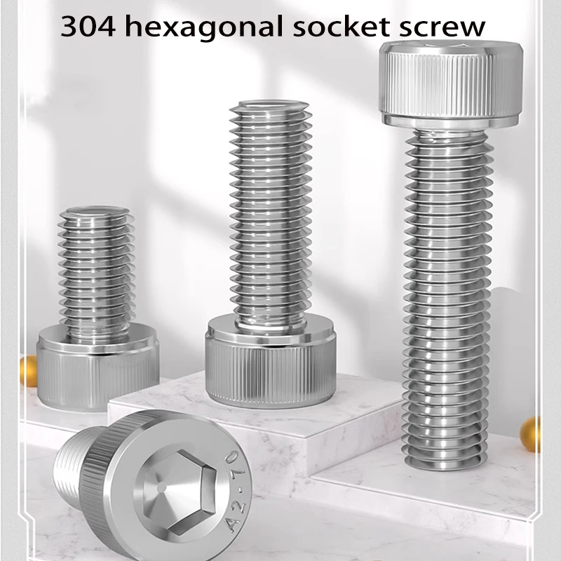 M6M8M10304 A2 RVS DIN912 Allen Hexagon Hex Inbusbout Schroef