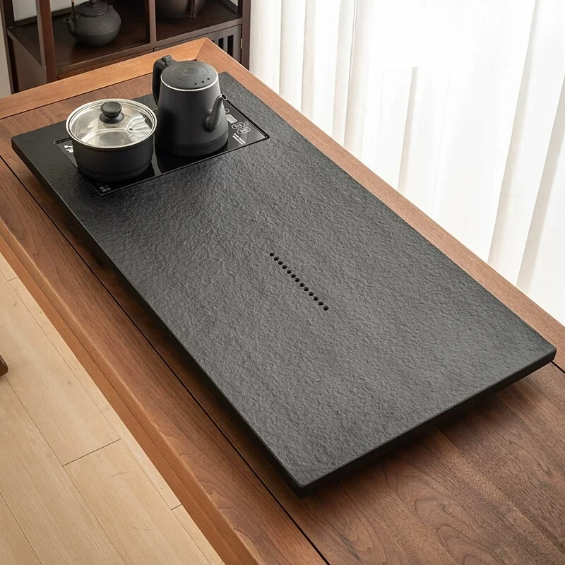 

Black Stone Tea Tray Rectangle Long Kitchen Luxury Office Living Room Hospitality Tea Tray Tableware Bandejas Home Decorationgs
