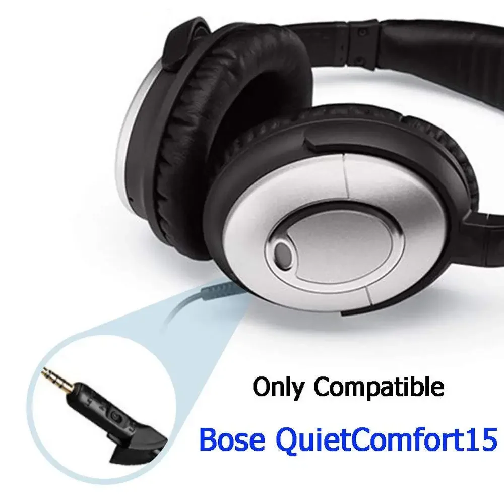 Ofc substituição áudio estéreo aux 3.5mm cabo de extensão cabo fio para bose qc15 qc2 quietcomfort conforto silencioso qc 15 2 fones de ouvido