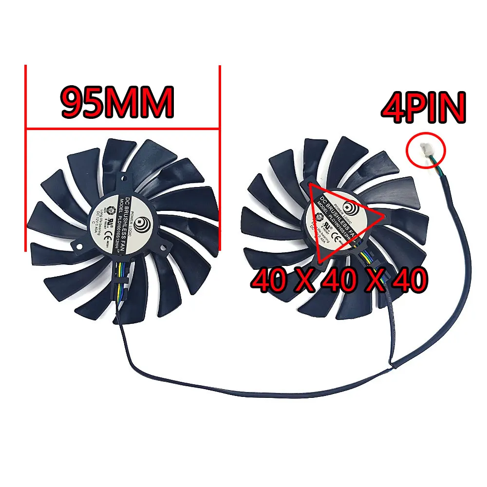 NEW 1SET 95MM PLD10010S12HH GTX 1060 ARMOR GPU Fan，For MSI GeForce GTX 1080TI 1080 1070TI 1070 1060 ARMOR Video card cooling fan