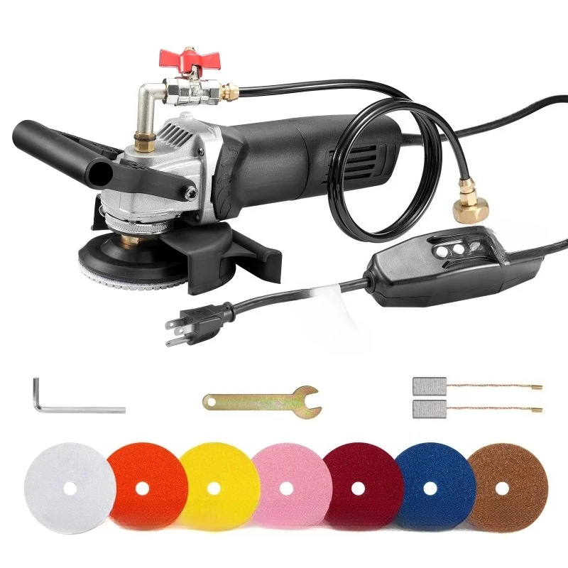 Wet Polisher 800W 4inch Concrete Grinder Wet Grinder Machine for Marble Granite Stone Rock Tile Equipped w/