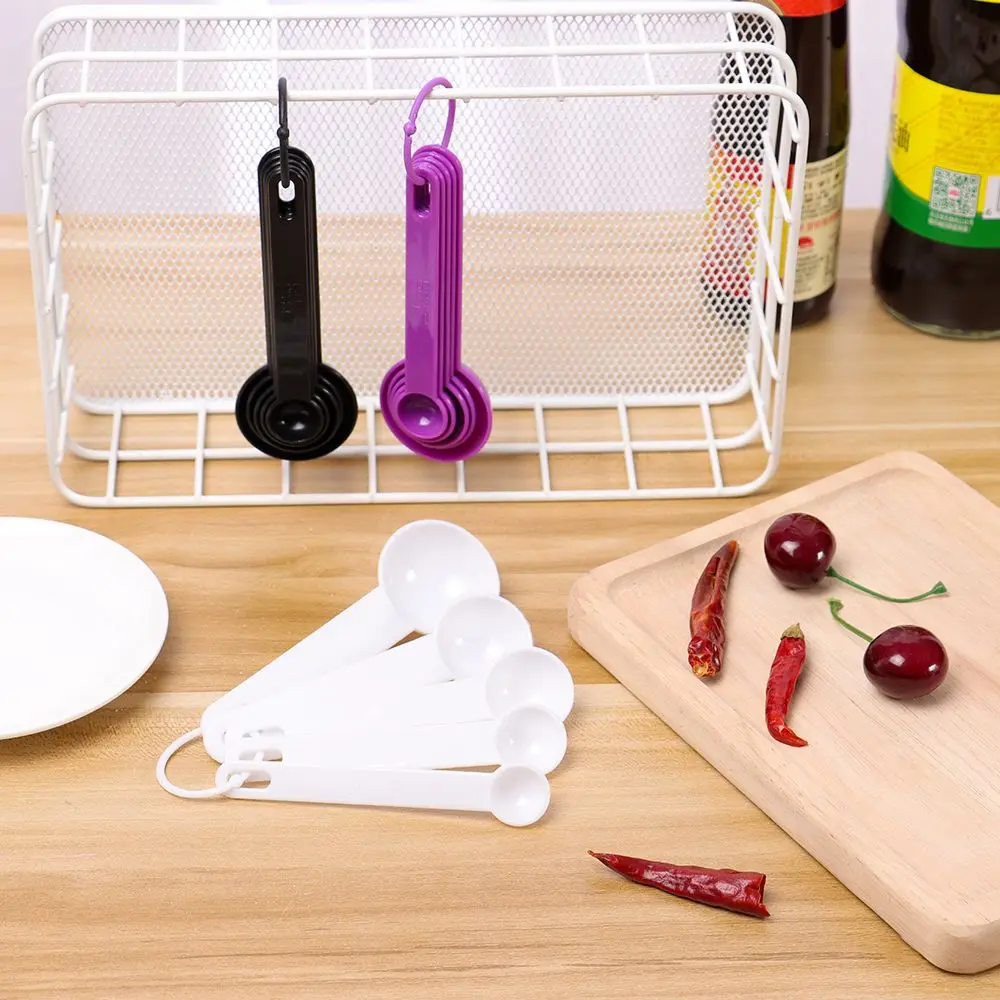 

5pcs Kitchen Cooking Multi Purpose Measuring Spoons Plastic Handle Measuring Tools Cooking Accessories