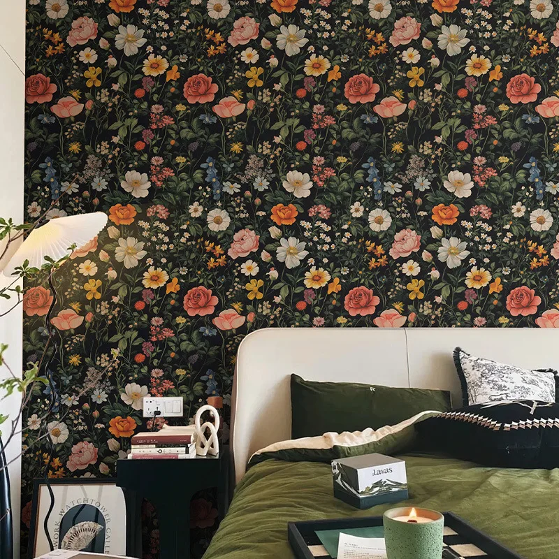 Floral Peel and Stick Wallpaper Botanical Flower Self Adhesive Removable Contact Paper Kitchen Waterproof Wall Decor Sticker
