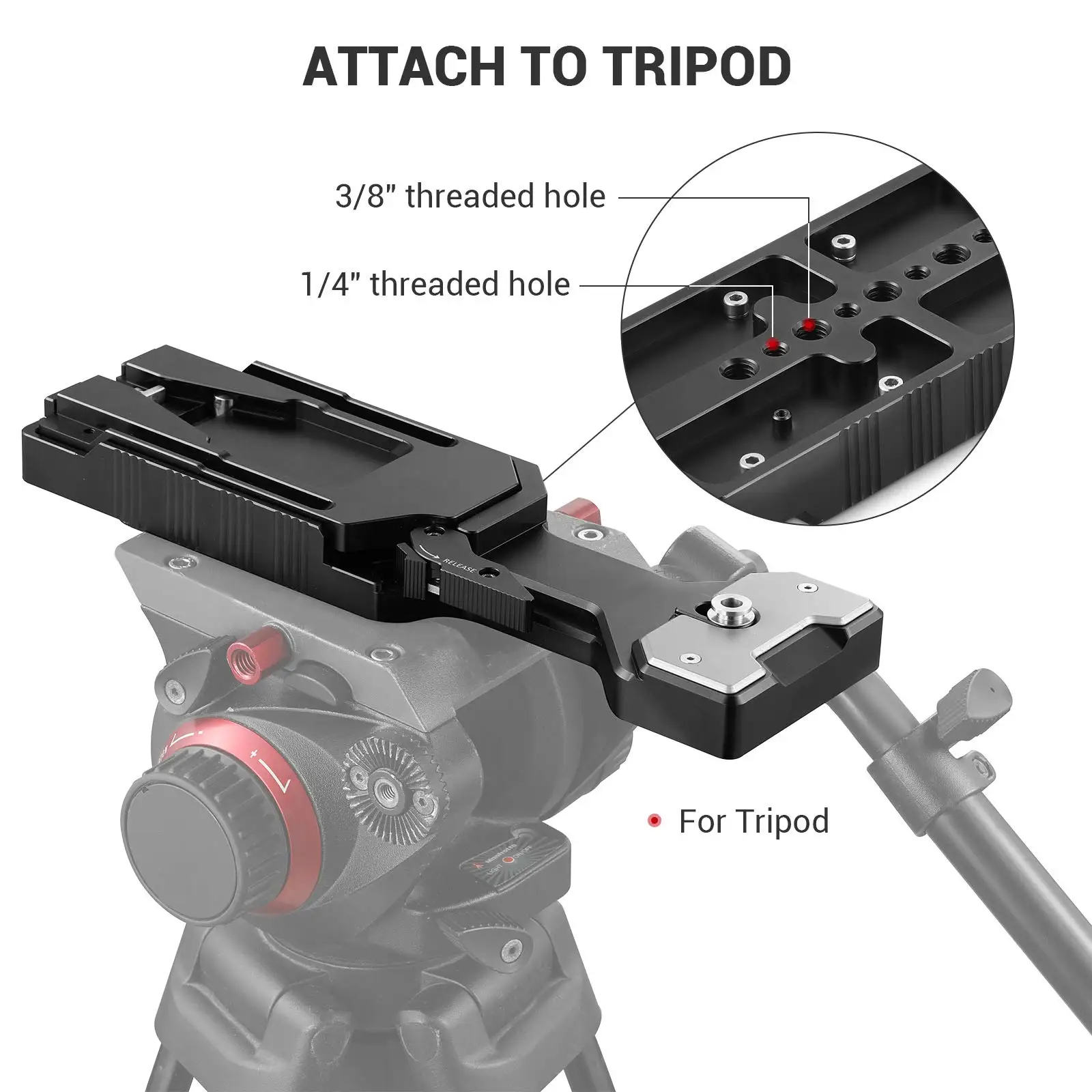 Smallrig VCT-14 Quick Release Tripod Plate With 1/4 3/8 Thread Holes for Camera Camcorder 2169