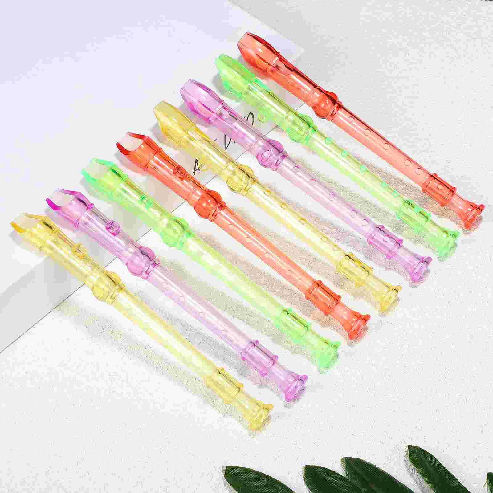 8 Pcs 8pcs Transparent Small Flute 6 Hole Mini Recorder Clarinet Musical Instrument Clarinets Plastic Little