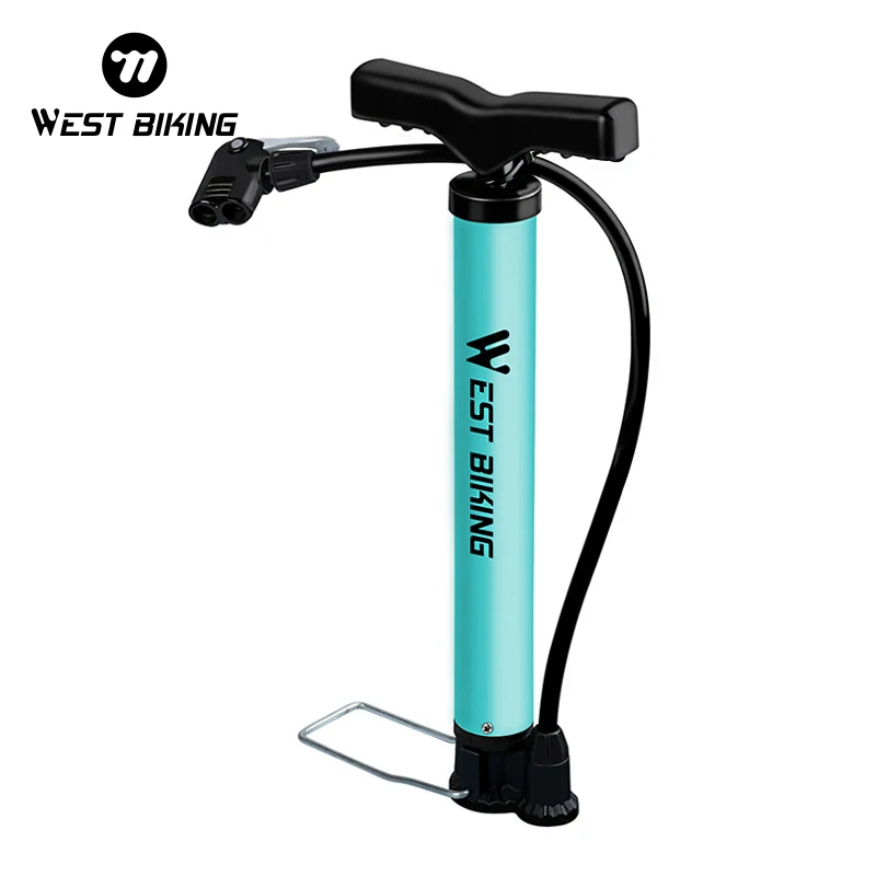 WEST BIKING 120 PSI Bike Air Pump Steel Body Portable Cycling Hand Pump MTB Road Bike Motorcycle Tire Inflator Bicycle Pump