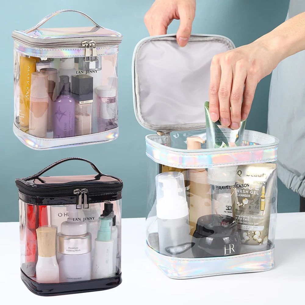 Premium Clear Makeup Bag Transparent Cosmetic Pouch For Travel Or Everyday Use Waterproof Beach Bag For Sunscreen Skincare Stora