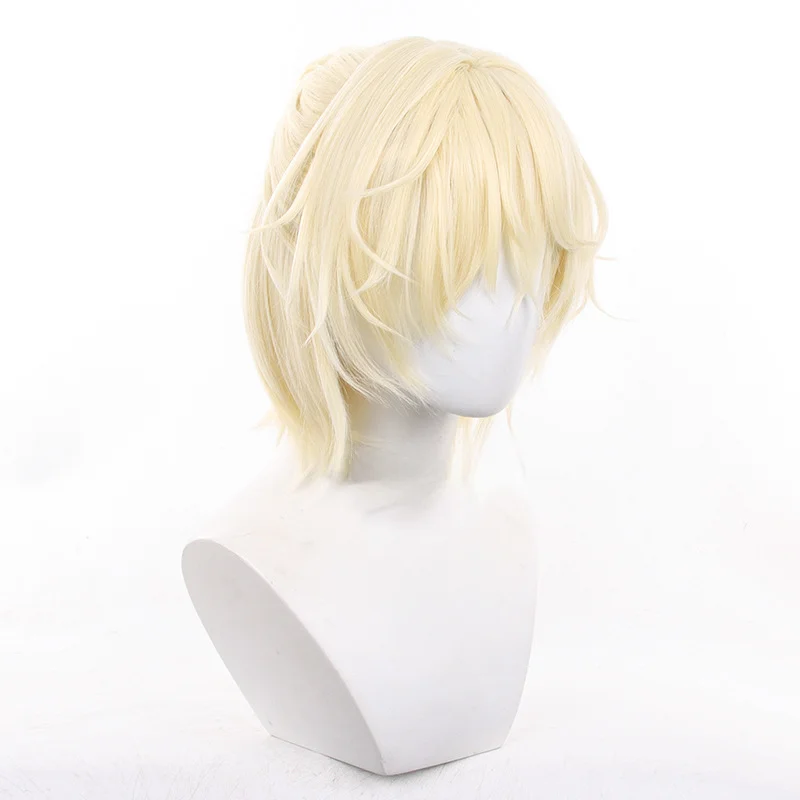 Anime Alien Stage Luka Cosplay Treccia di capelli corti gialli Parrucche sintetiche resistenti al calore Accessorio di abbigliamento unisex Halloween Prop