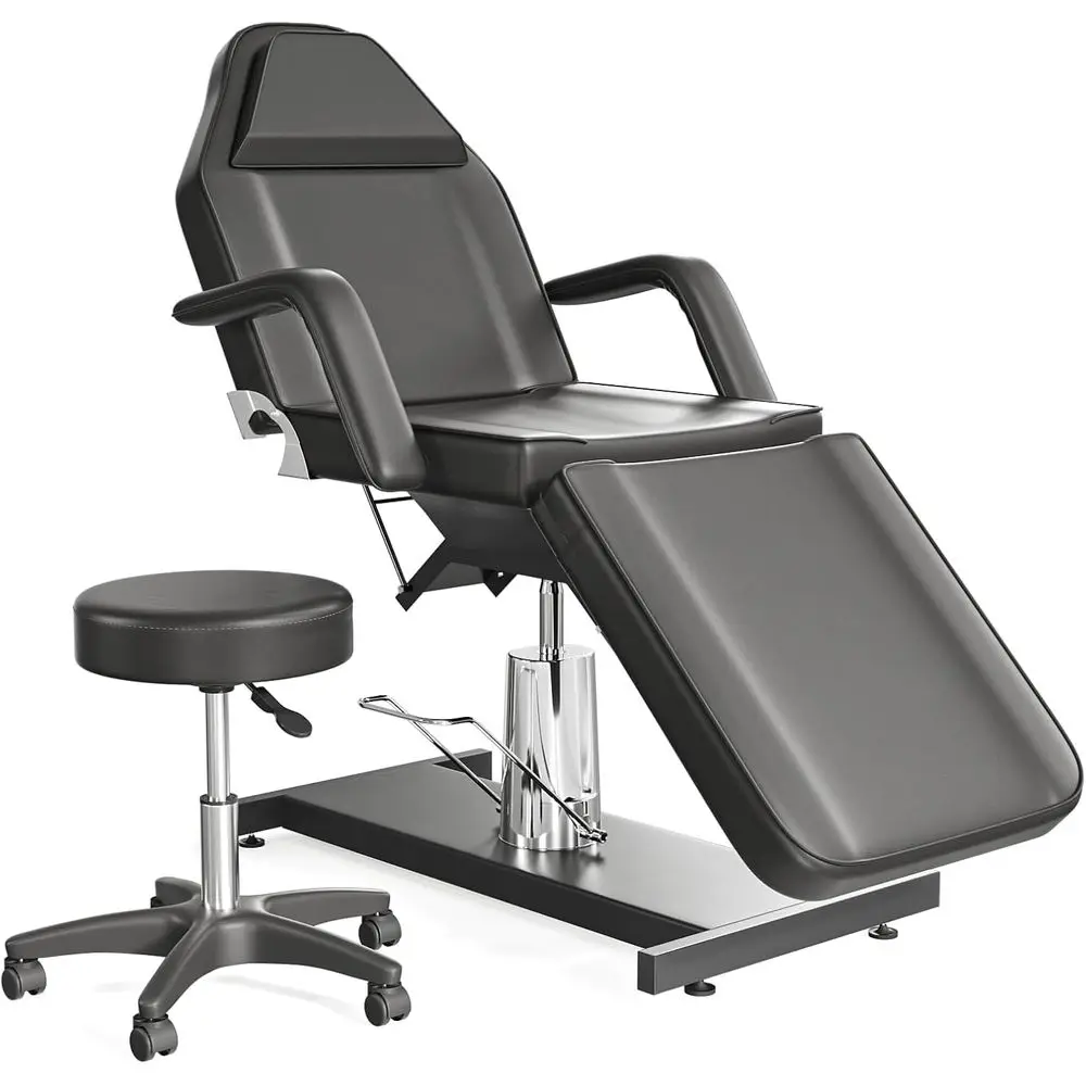 

Люкс 360 ° Массажный стол с поворотным механизмом, регулируемая кушетка для косметолога, кресло для татуировок со стулом, комфортная кушетка для спа-процедур и ухода за лицом