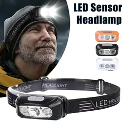 Portable Mini LED Headlamp Strong Light LED Sensor Headlamp Powerful Torch Outdoor Waterproof Camping Hiking Head Flashlight