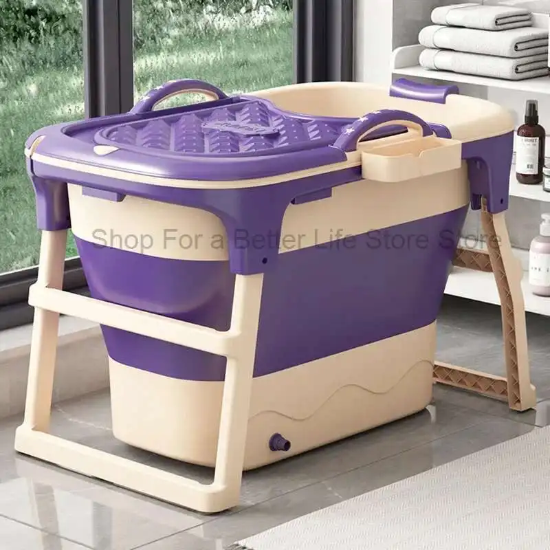 Freestanding Lid Cover Bathtub Large Bucket Anti Slip Bathtub Pliable Foldable Keep Warm Banheira Inflavel Adulta Accessories