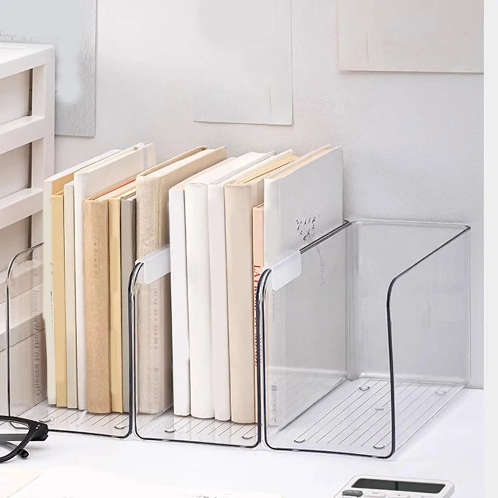 Clear Magazine Holder Mail Organizer Countertop Book Rack Transparent File Folder Stand for Paper Document Laptop Book Envelope